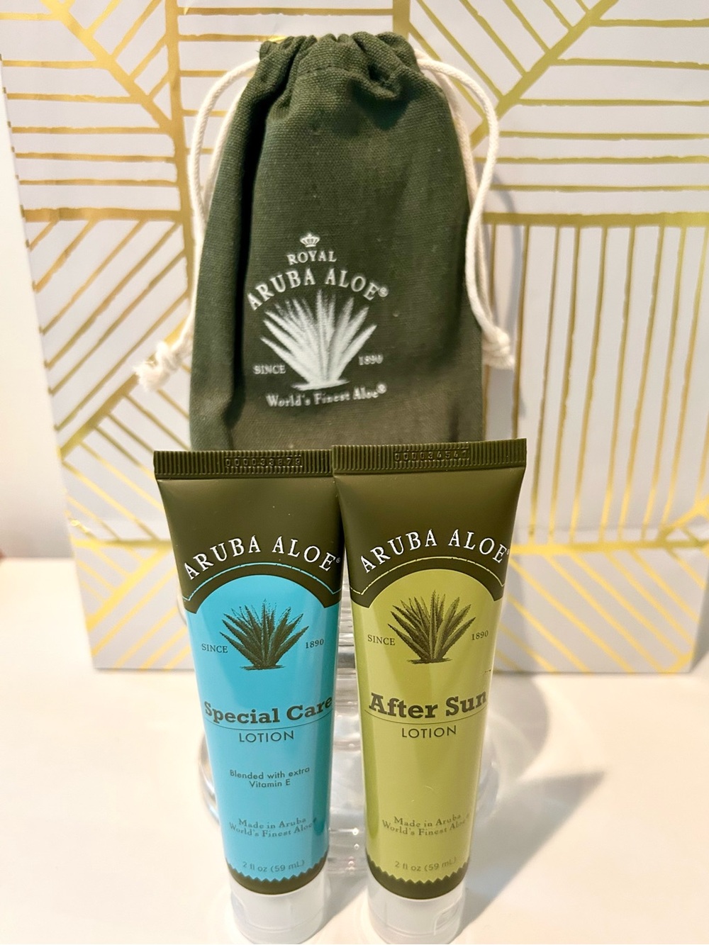 🌴 Aruba Aloe Special Care + After Sun Lotion Set | 2-Piece Set + Canvas Bag NEW